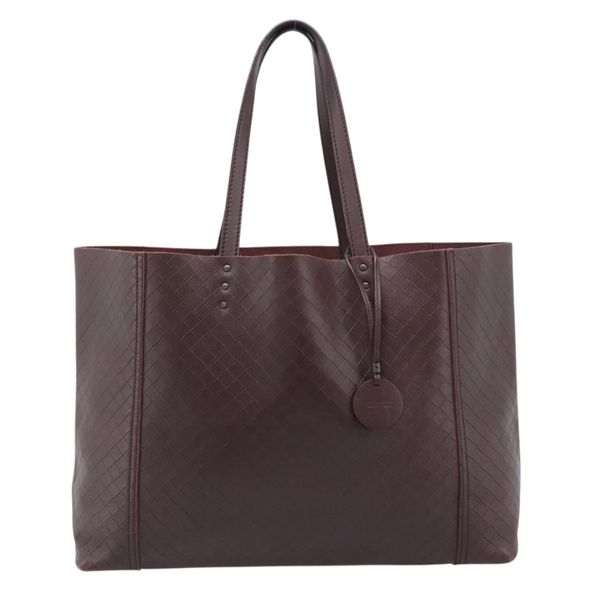BOTTEGA VENETA INTRECCIATO Tote Bag Leather Brown Auth ep15491A