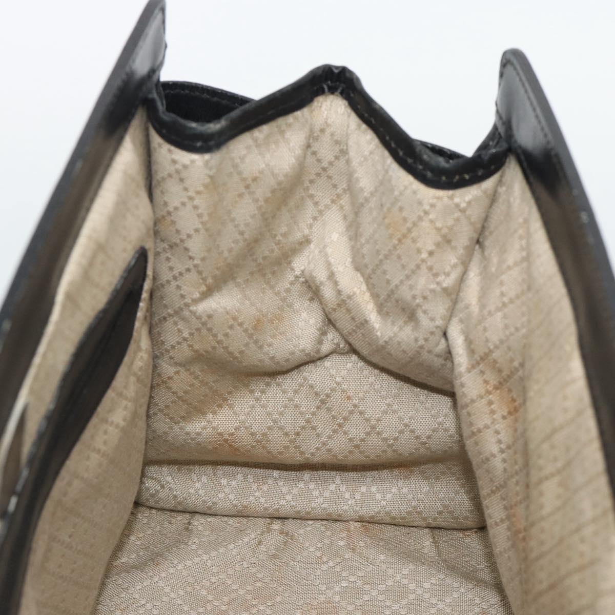 GUCCI Micro GG Canvas Hand Bag Black Gold Tone Auth ep15493A