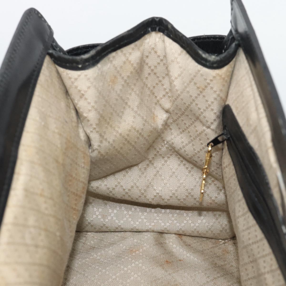 GUCCI Micro GG Canvas Hand Bag Black Gold Tone Auth ep15493A