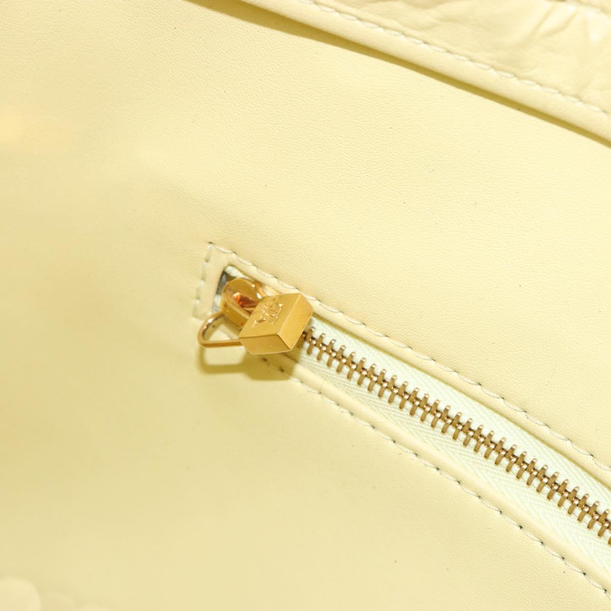 LOUIS VUITTON Monogram Vernis Houston Hand Bag Lime Yellow M91055 Auth ep15500