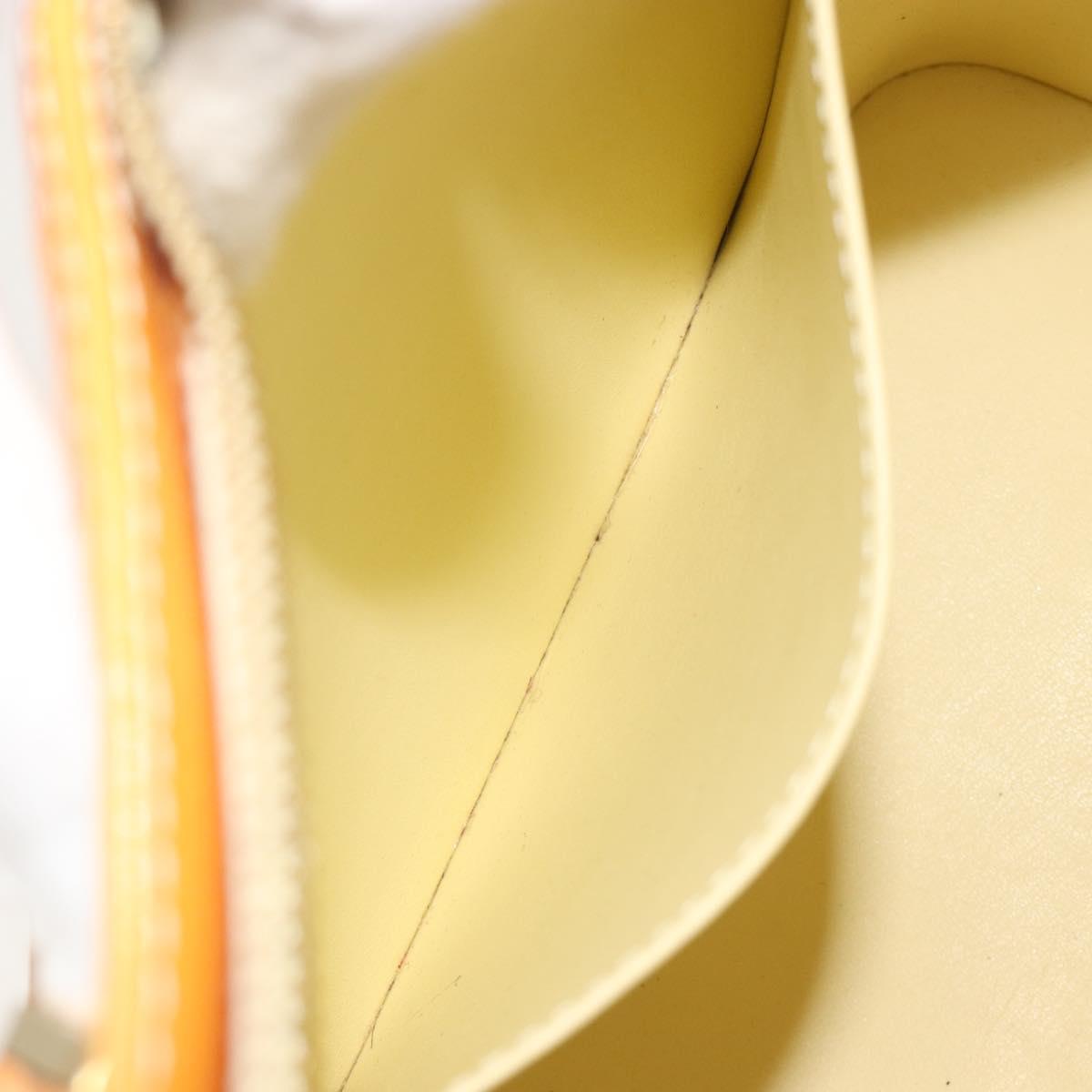 LOUIS VUITTON Monogram Vernis Houston Hand Bag Lime Yellow M91055 Auth ep15500