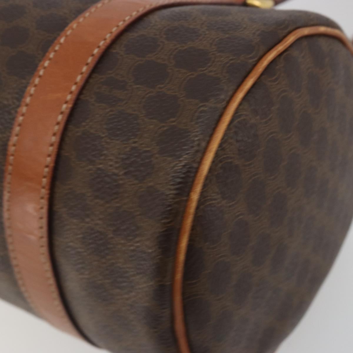 CELINE Macadam Canvas Hand Bag PVC Leather Brown Gold Auth ep15503A
