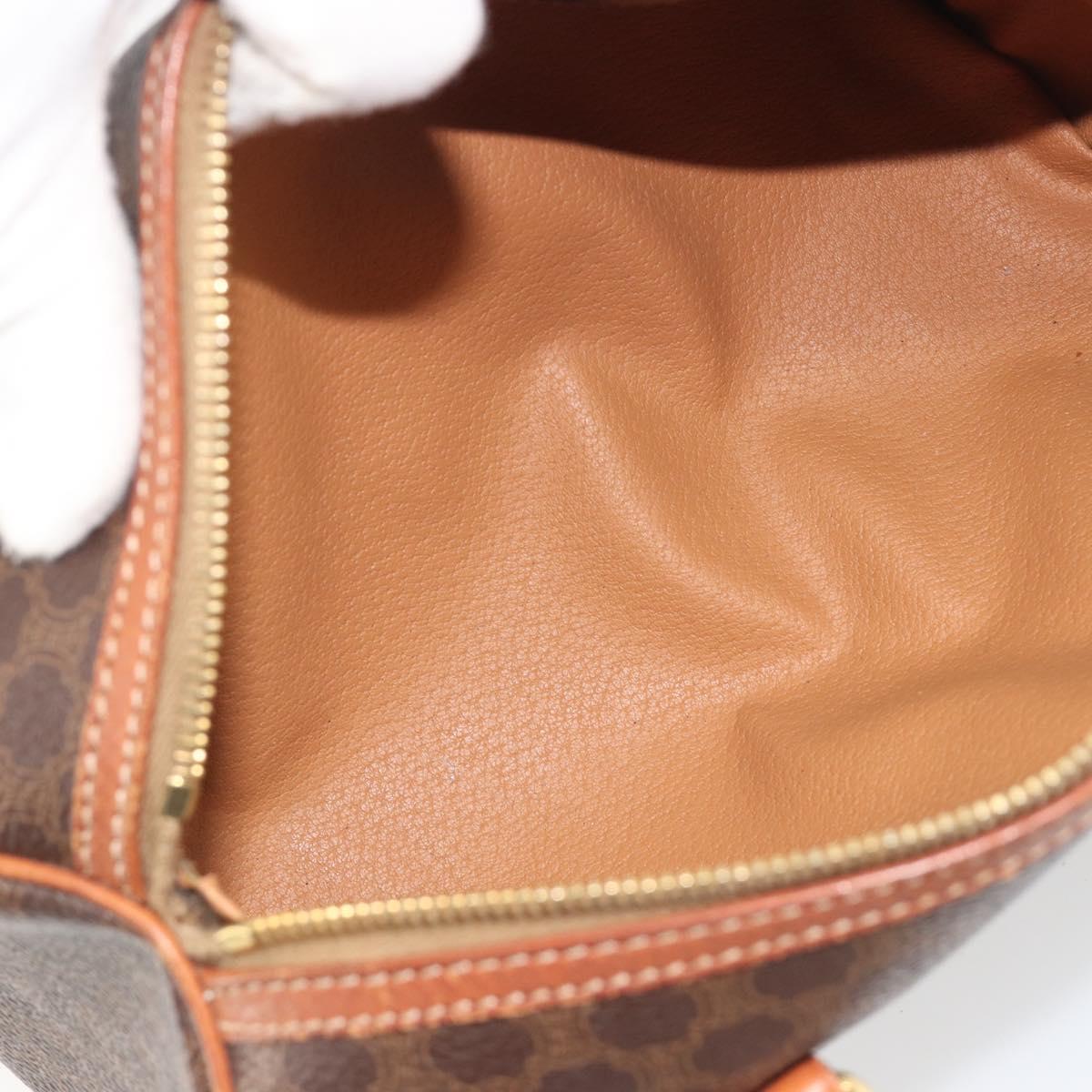 CELINE Macadam Canvas Hand Bag PVC Leather Brown Gold Auth ep15503A