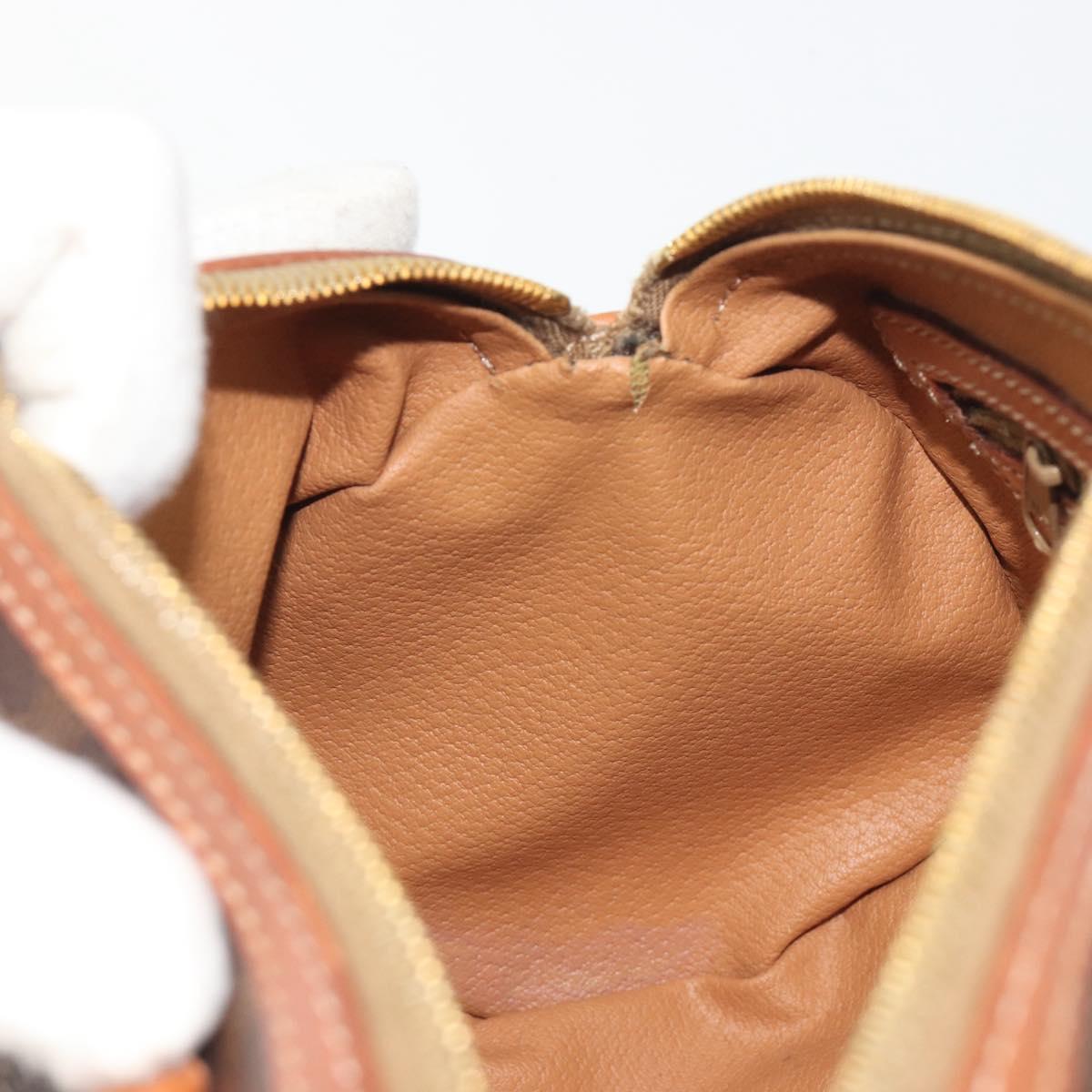 CELINE Macadam Canvas Hand Bag PVC Leather Brown Gold Auth ep15503A