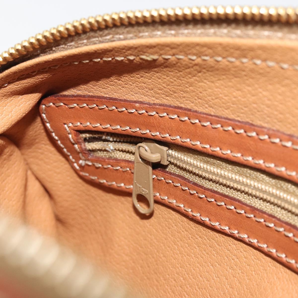 CELINE Macadam Canvas Hand Bag PVC Leather Brown Gold Auth ep15503A