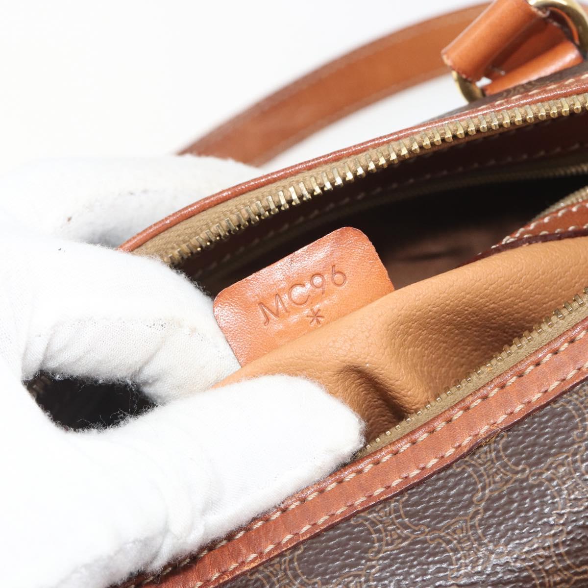 CELINE Macadam Canvas Hand Bag PVC Leather Brown Gold Auth ep15503A