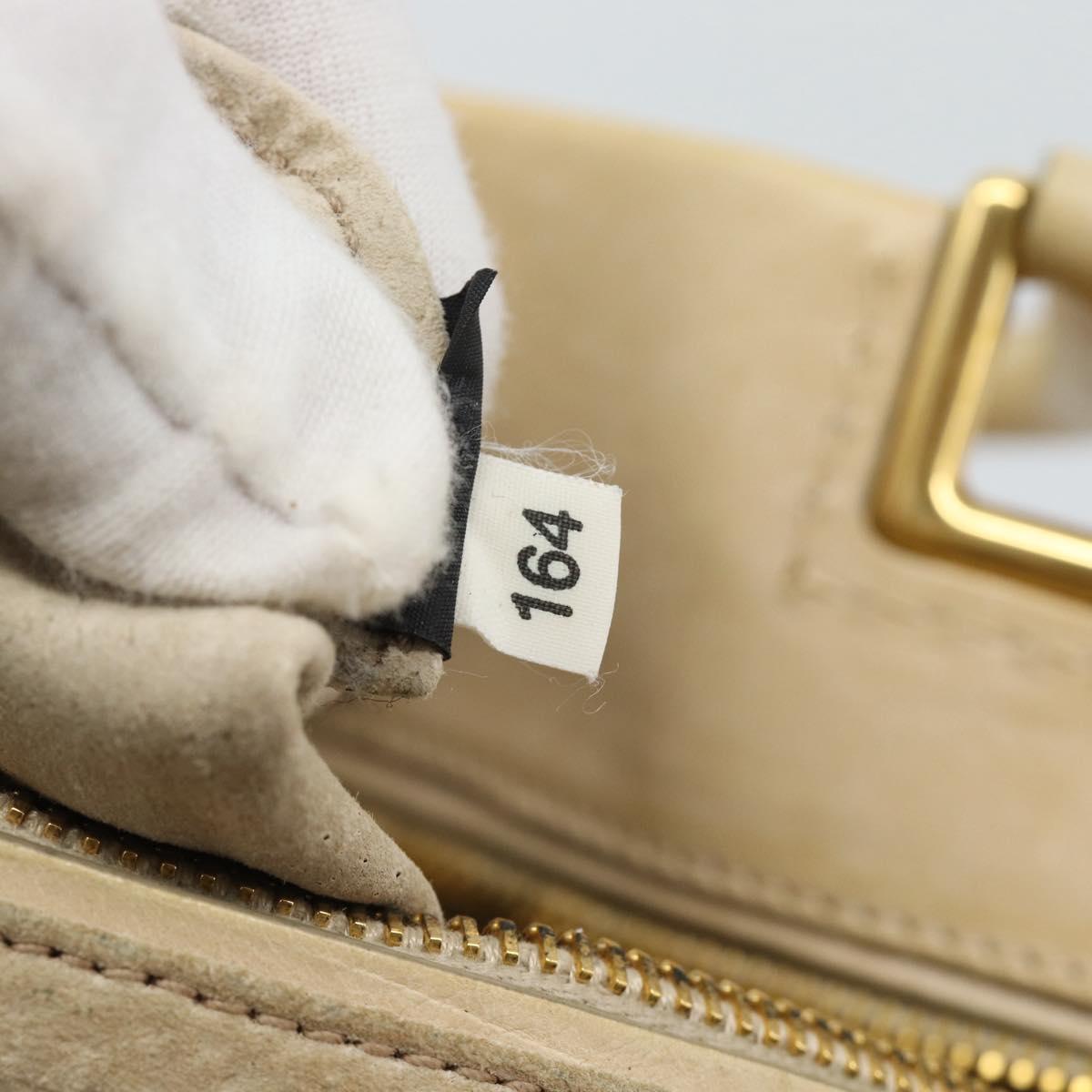 PRADA Hand Bag Leather 2way Beige Gold Auth ep15506
