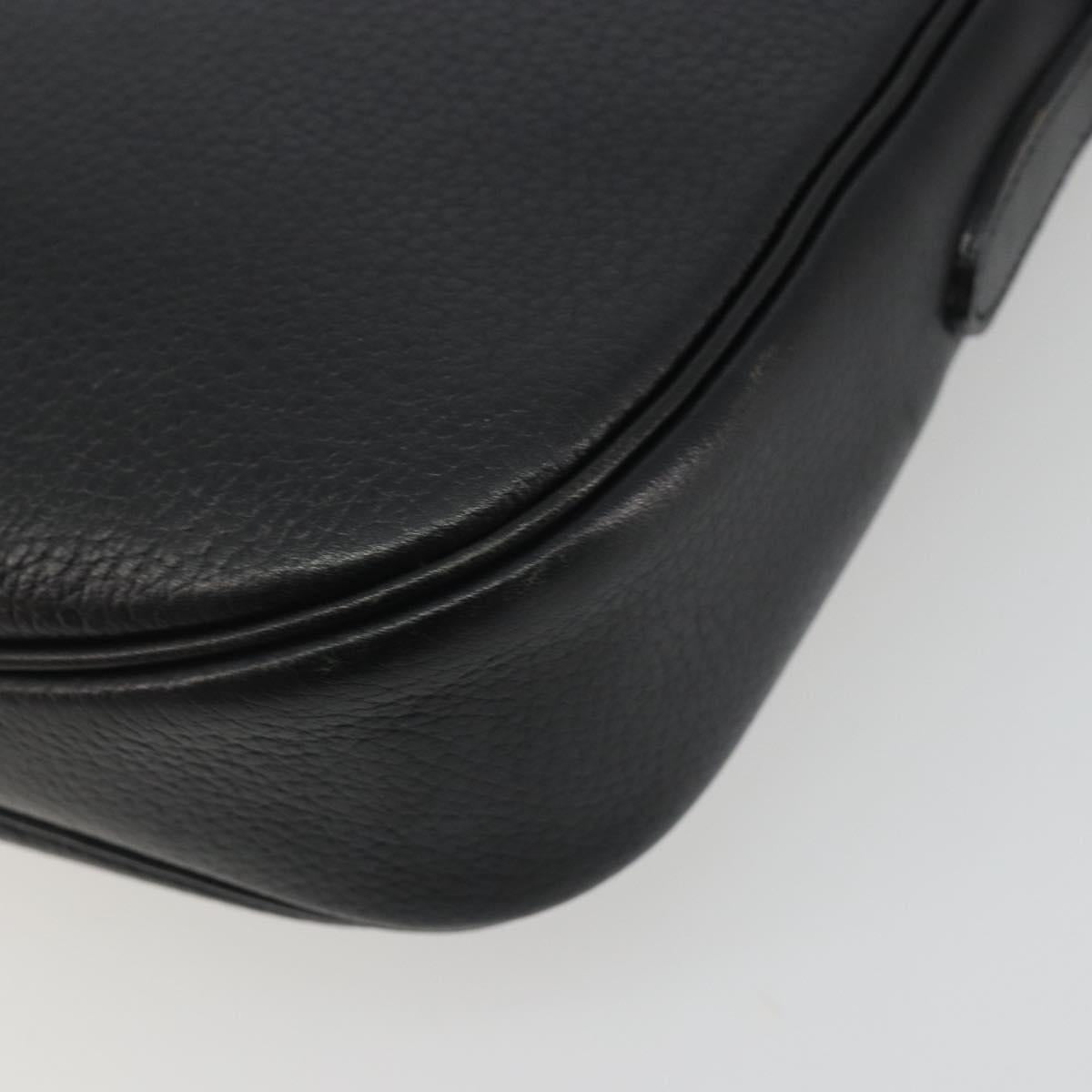 Burberrys Shoulder Bag Leather Black Gold Auth ep15508