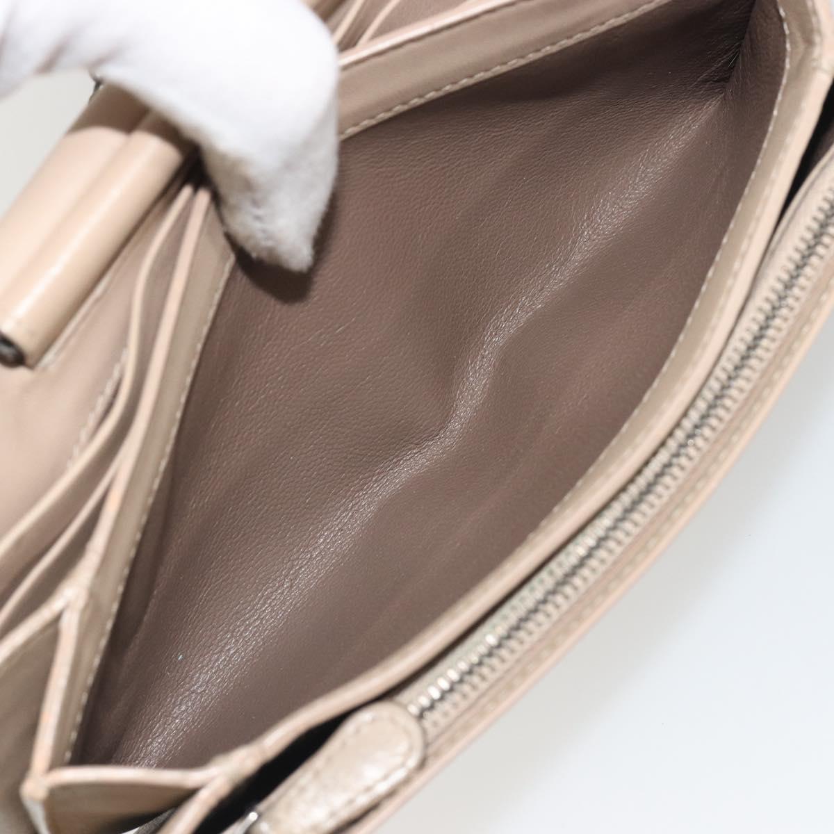BOTTEGA VENETA INTRECCIATO Chain Shoulder Bag Leather Beige Auth ep15510