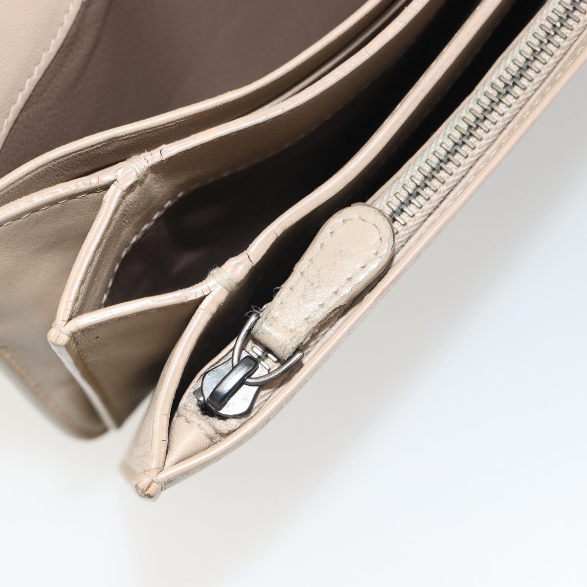 BOTTEGA VENETA INTRECCIATO Chain Shoulder Bag Leather Beige Auth ep15510