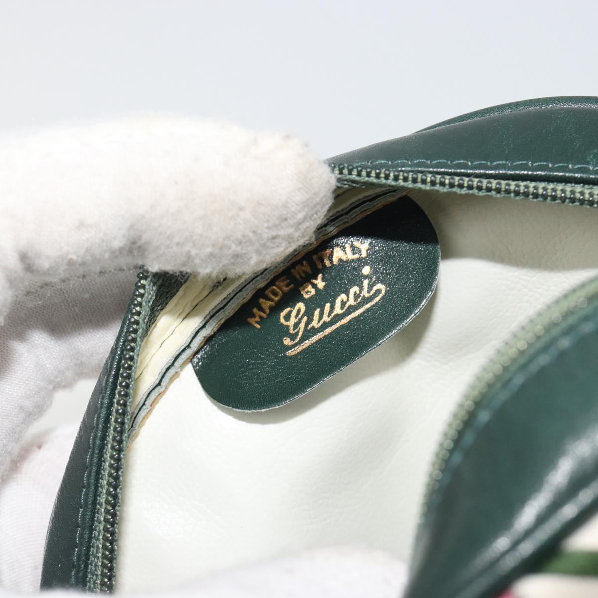 GUCCI Shoulder Bag Canvas White Gold Auth ep15512A