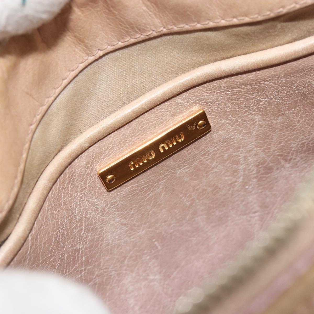 Miu Miu Hand Bag Leather 2way Beige Gold Auth ep15515A