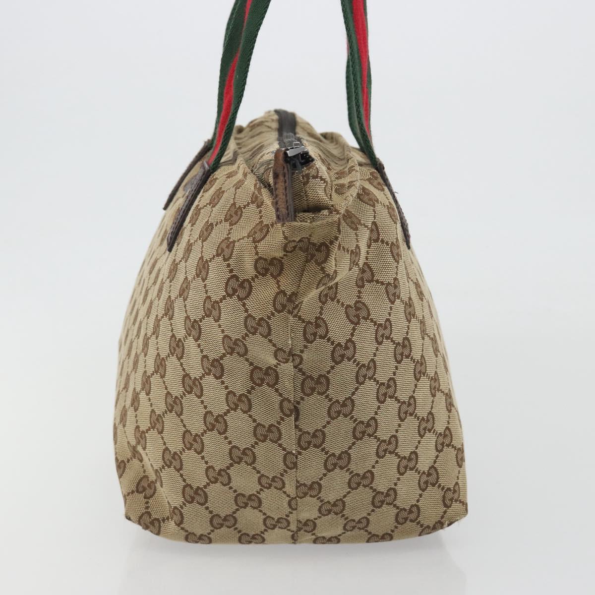 GUCCI GG Canvas Web Sherry Line Tote Bag Beige 131230 Auth ep15516