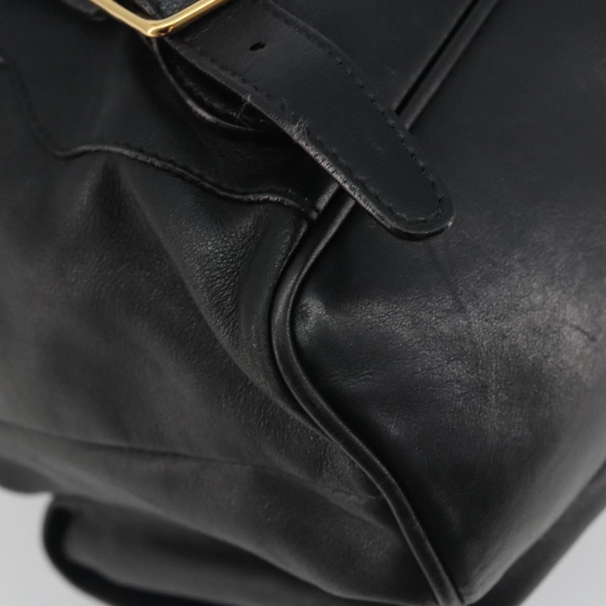 GUCCI Bamboo Backpack Leather Black Gold 003 2058 0016 Auth ep15518