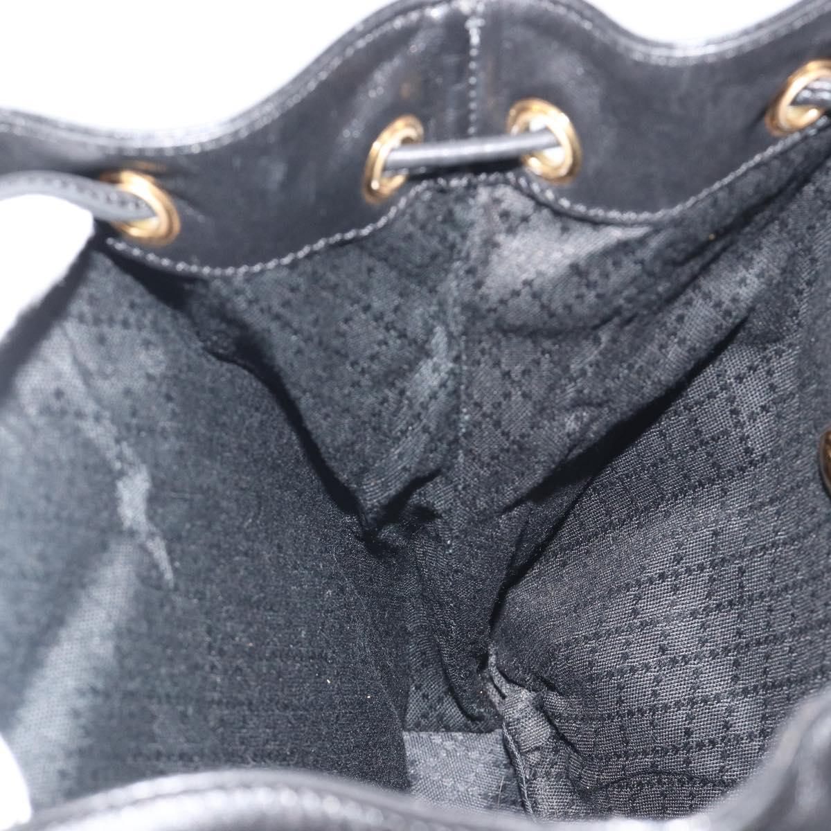GUCCI Bamboo Backpack Leather Black Gold 003 2058 0016 Auth ep15518
