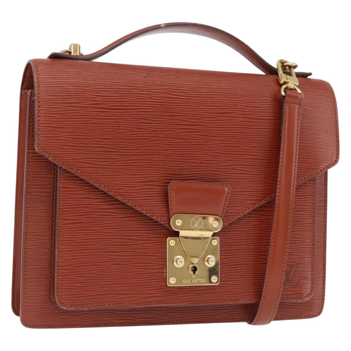 LOUIS VUITTON Epi Monceau 28 Hand Bag Brown M52123 LV Auth ep15520