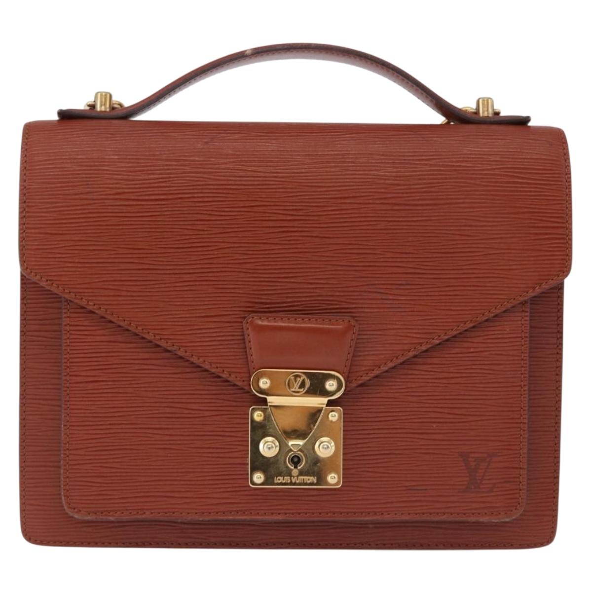 LOUIS VUITTON Epi Monceau 28 Hand Bag Brown M52123 LV Auth ep15520