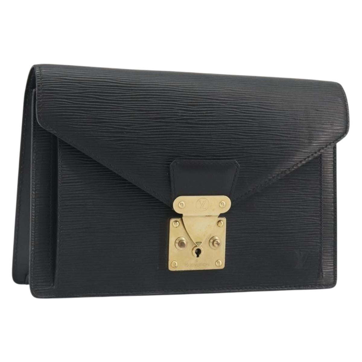 LOUIS VUITTON Epi Serie Dragonne Clutch Bag Black Noir M52612 LV Auth ep15521