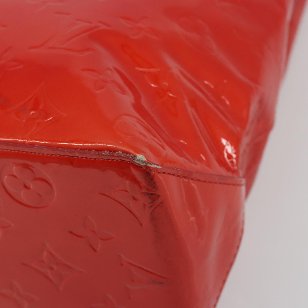 LOUIS VUITTON Monogram Vernis Reade MM Hand Bag Red Rouge M91086 LV Auth ep15522