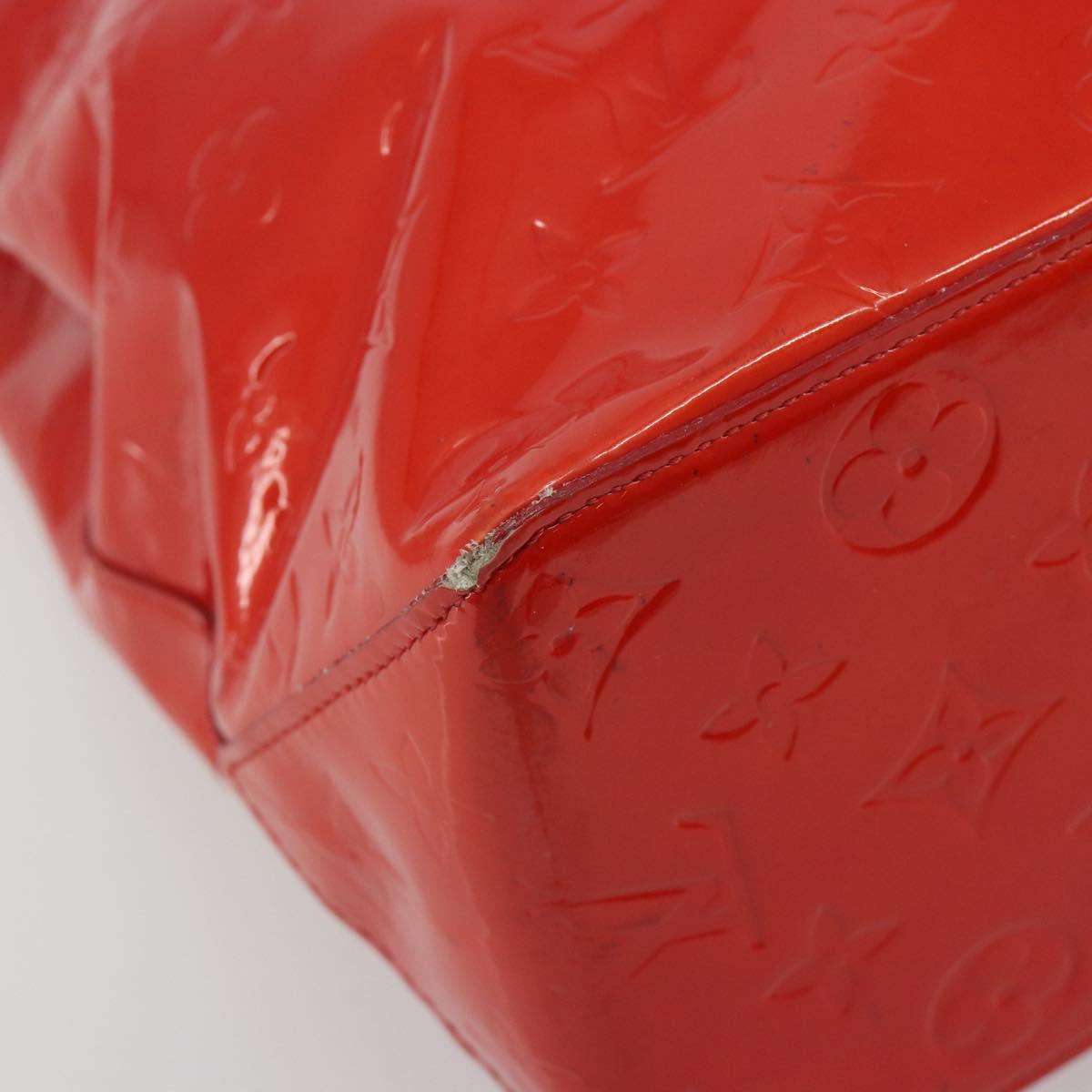 LOUIS VUITTON Monogram Vernis Reade MM Hand Bag Red Rouge M91086 LV Auth ep15522