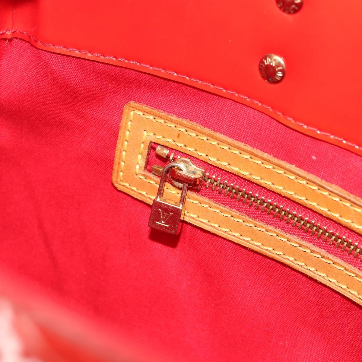 LOUIS VUITTON Monogram Vernis Reade MM Hand Bag Red Rouge M91086 LV Auth ep15522