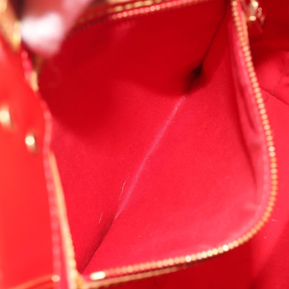 LOUIS VUITTON Monogram Vernis Reade MM Hand Bag Red Rouge M91086 LV Auth ep15522
