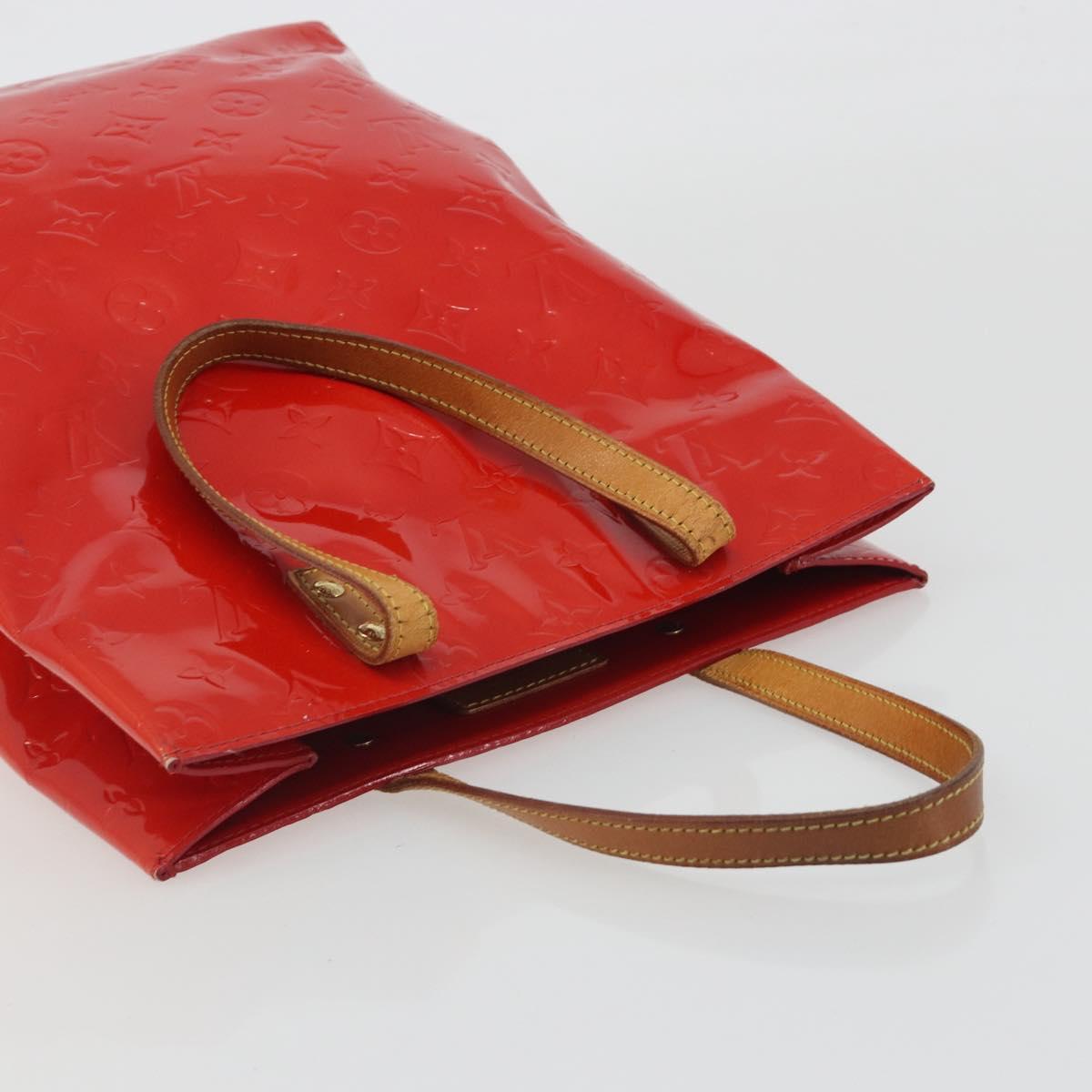 LOUIS VUITTON Monogram Vernis Reade MM Hand Bag Red Rouge M91086 LV Auth ep15522