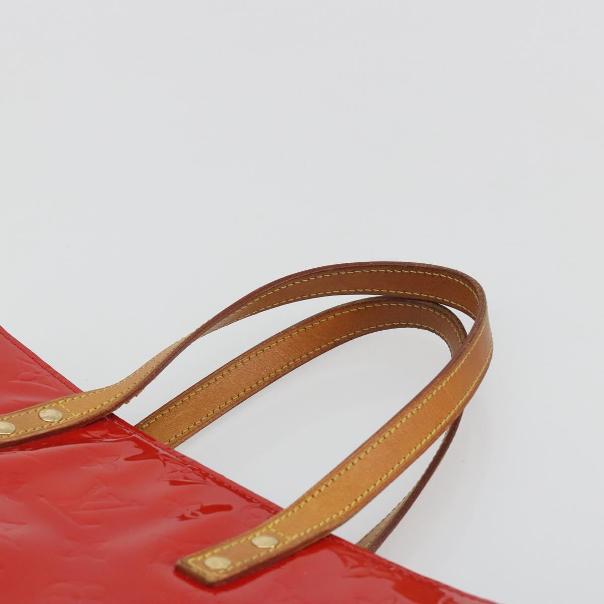 LOUIS VUITTON Monogram Vernis Reade MM Hand Bag Red Rouge M91086 LV Auth ep15522