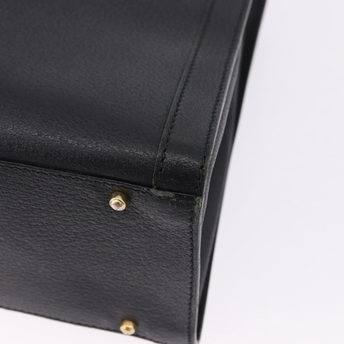 GUCCI Bamboo Tote Bag Leather Black Gold 002 2853 0260 Auth ep15525