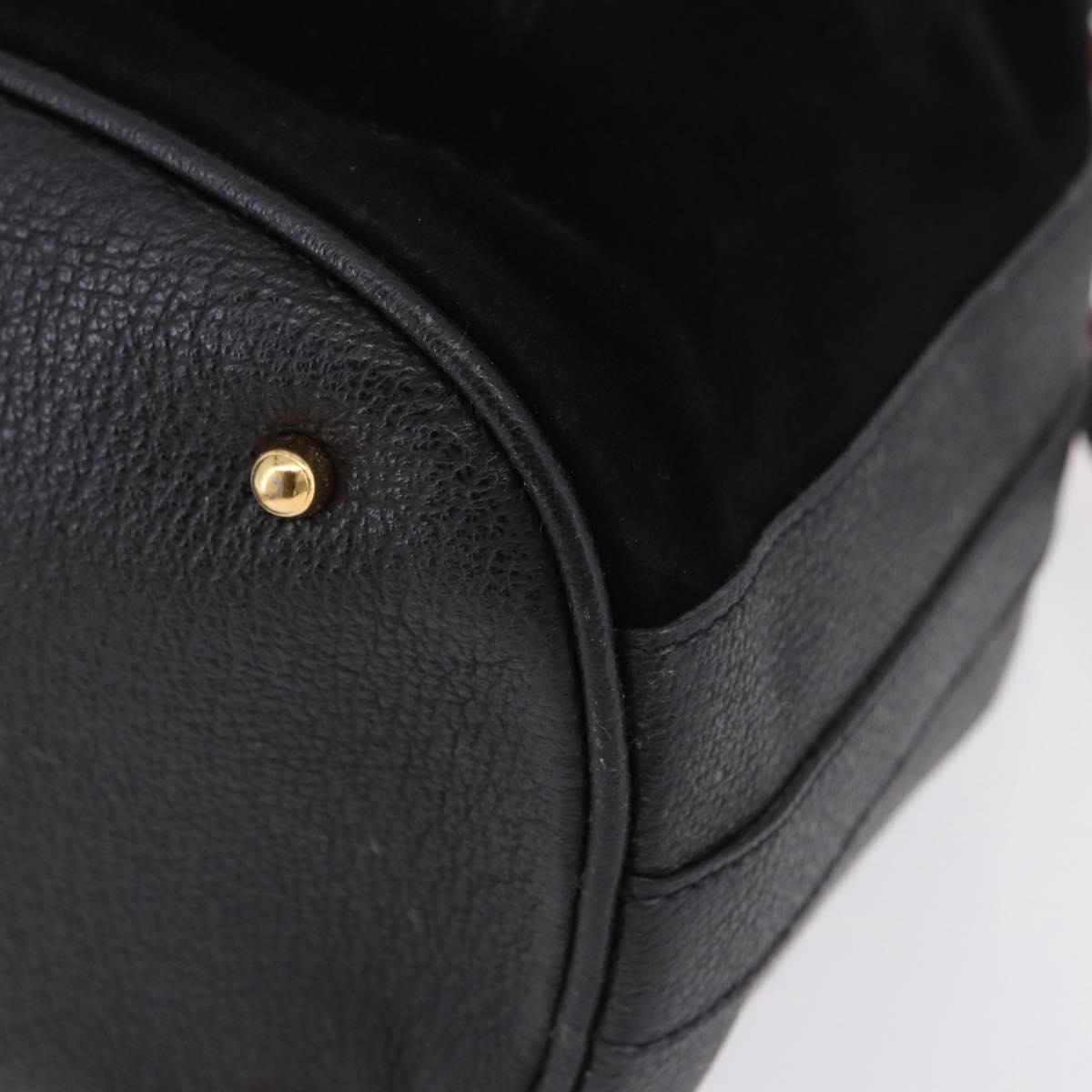 GUCCI Bamboo Purse Shoulder Bag Suede 2way Black Gold 001 2865 1657 Auth ep15527