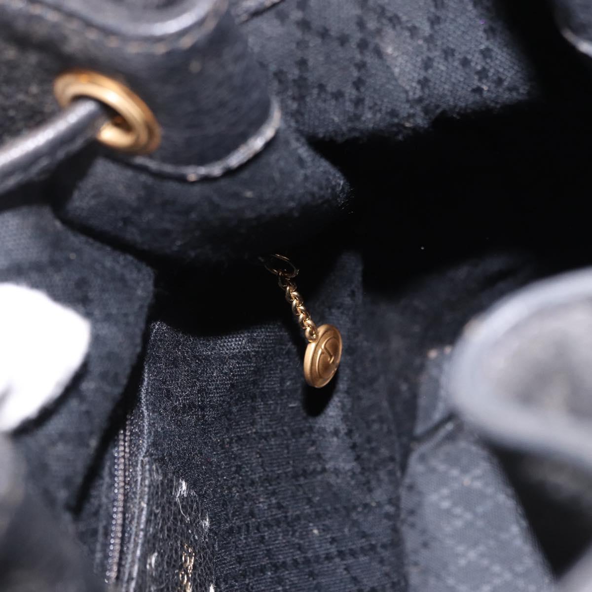GUCCI Bamboo Purse Shoulder Bag Suede 2way Black Gold 001 2865 1657 Auth ep15527