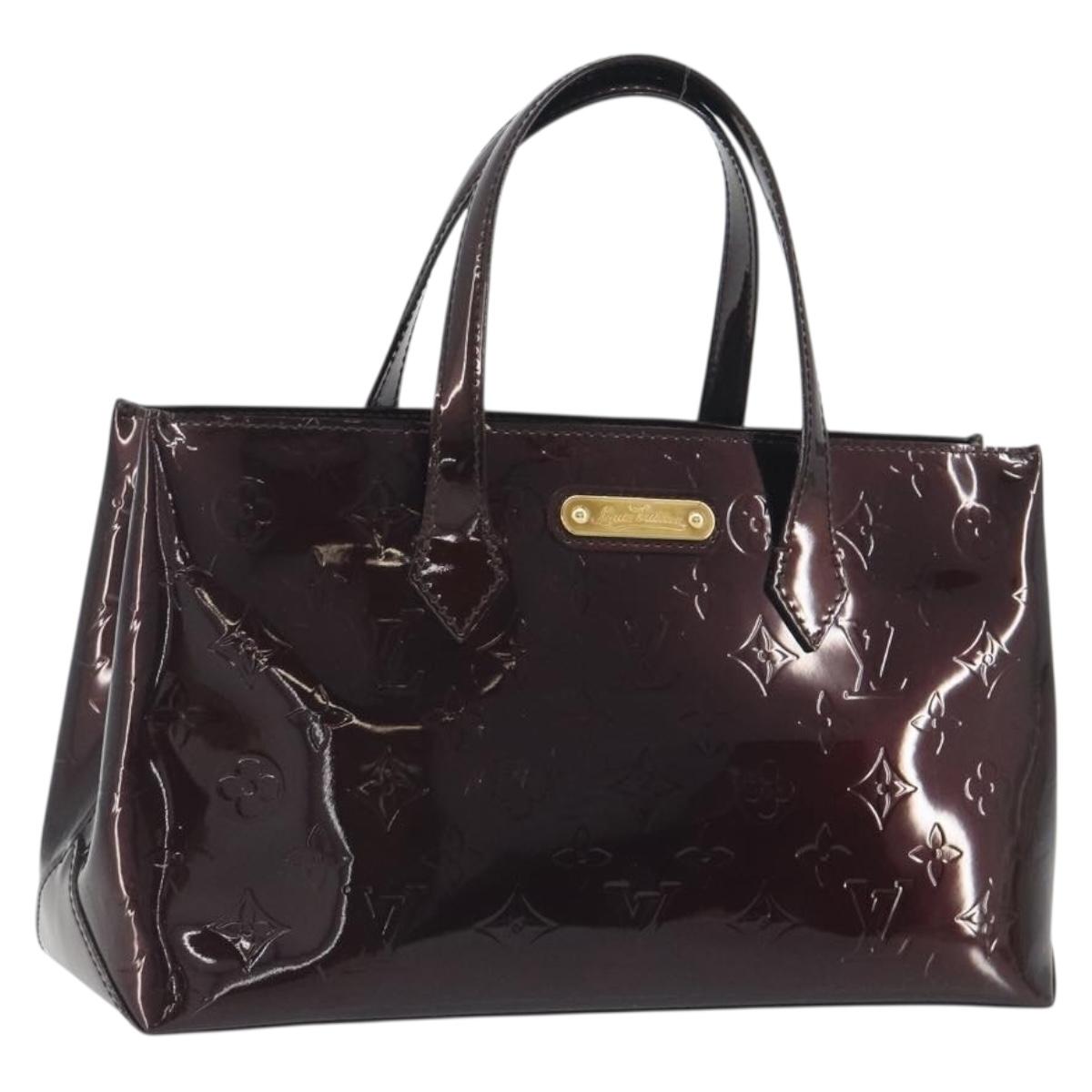 LOUIS VUITTON Monogram Vernis Wilshire PM Hand Bag Amarante M93641 Auth ep15530