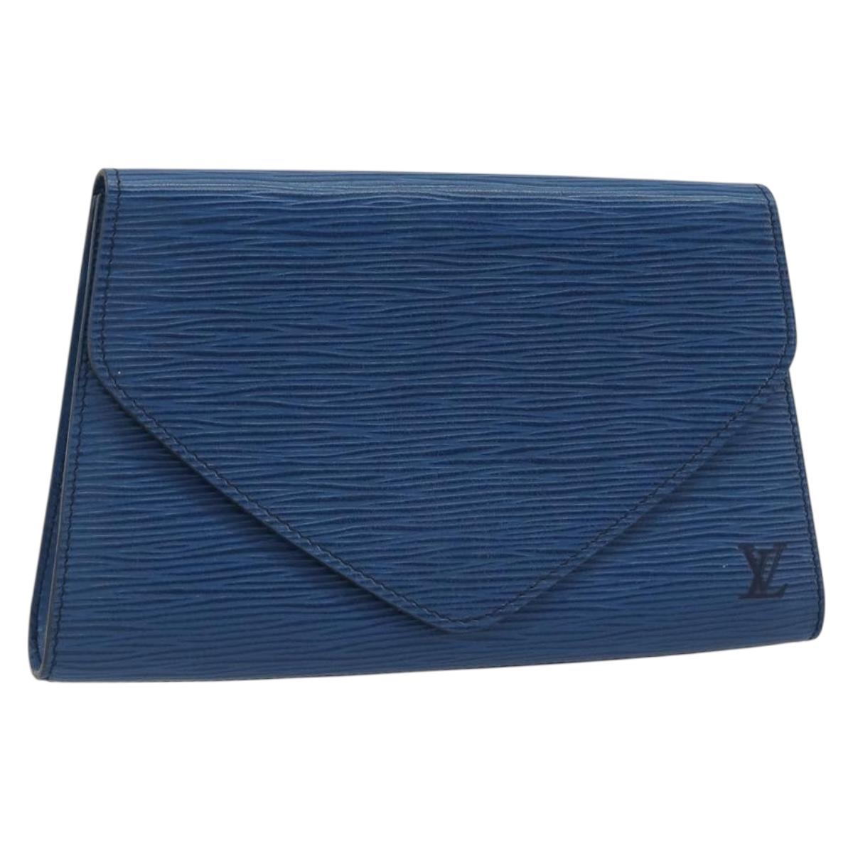 LOUIS VUITTON Epi Art Deco Clutch Bag Blue M52635 LV Auth ep15533