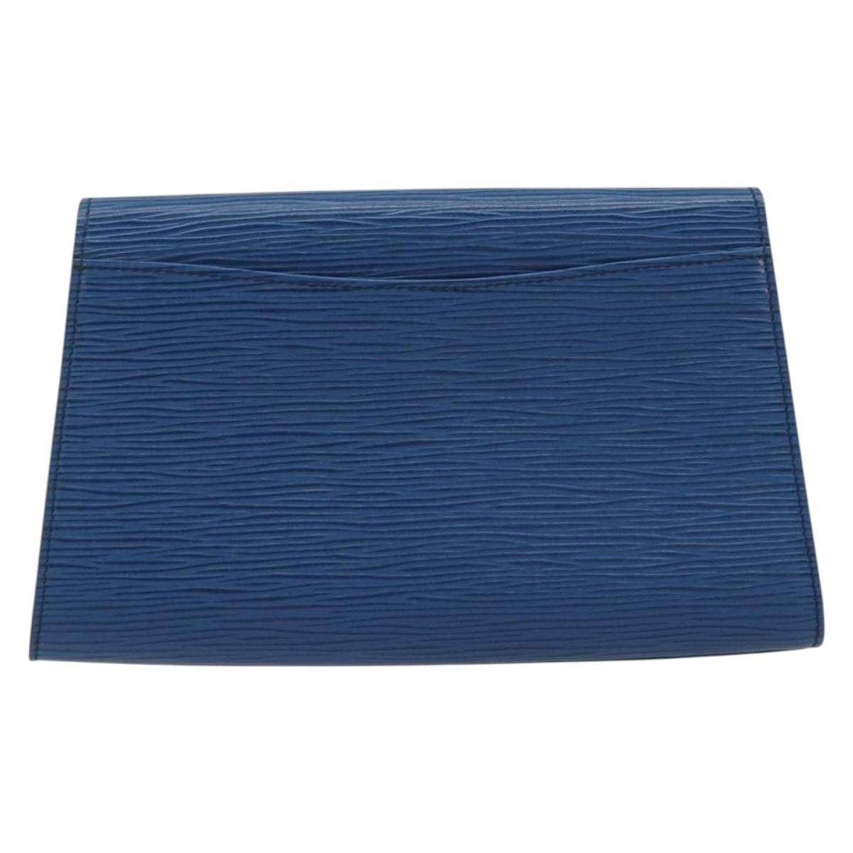 LOUIS VUITTON Epi Art Deco Clutch Bag Blue M52635 LV Auth ep15533
