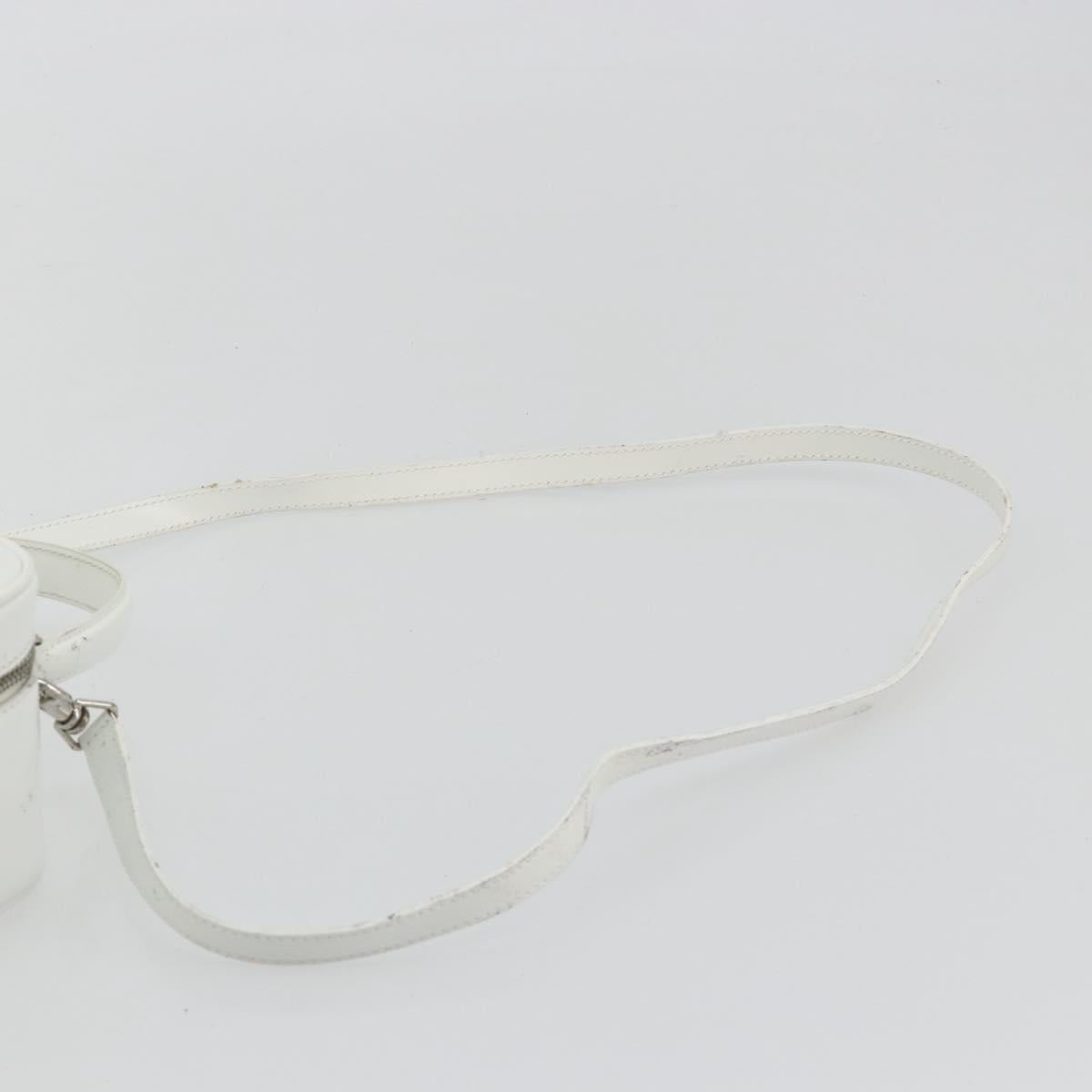 GUCCI Vanity Hand Bag Patent leather 2way White Silver 000 270 0323 Auth ep15543