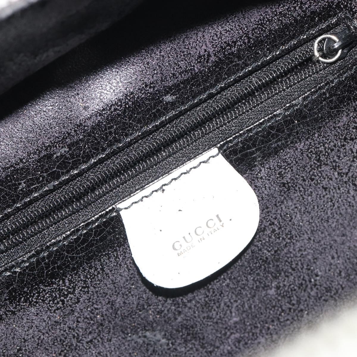 GUCCI Vanity Hand Bag Patent leather 2way White Silver 000 270 0323 Auth ep15543