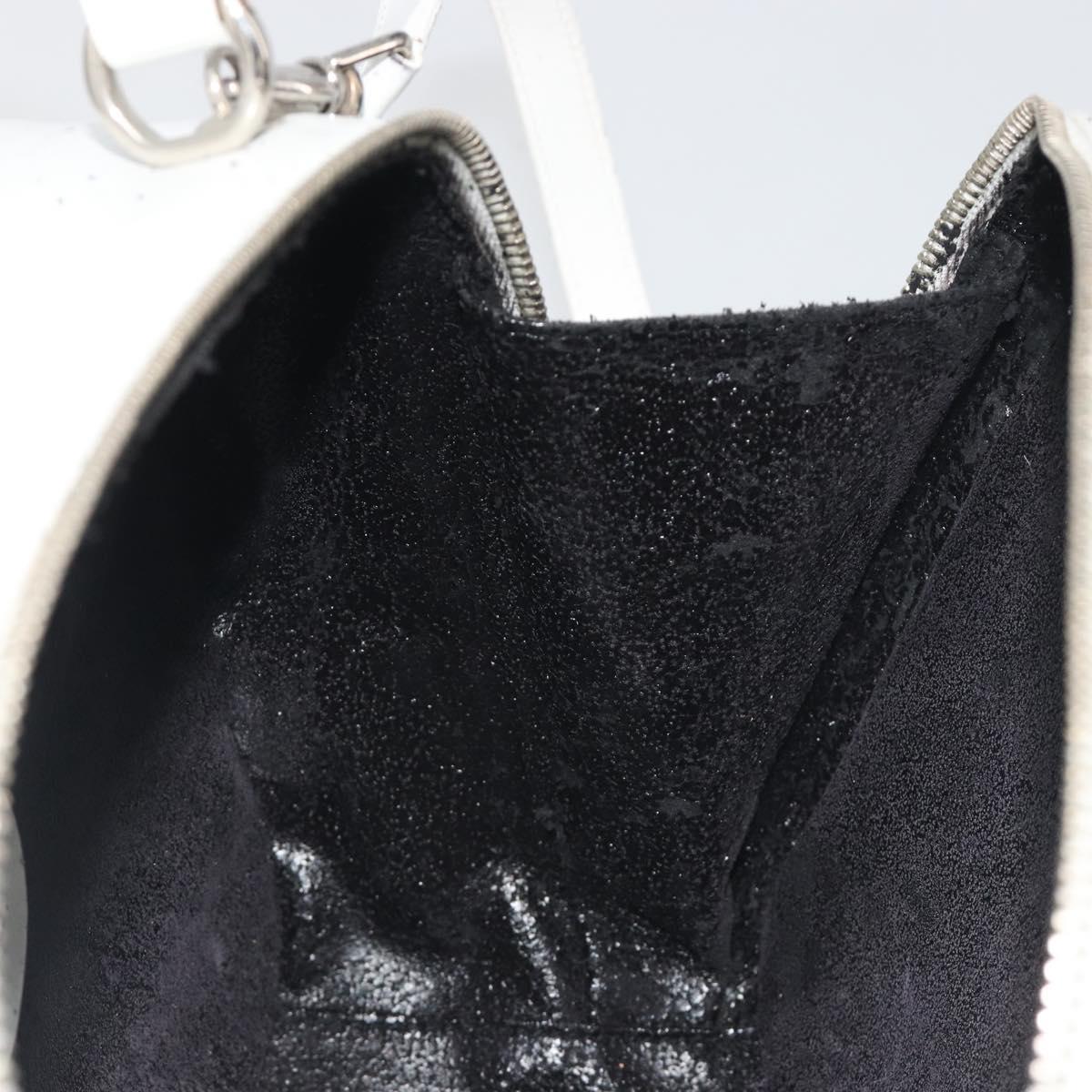 GUCCI Vanity Hand Bag Patent leather 2way White Silver 000 270 0323 Auth ep15543