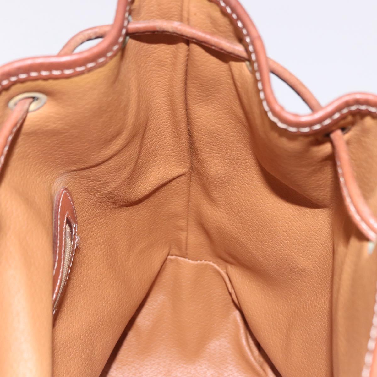 CELINE Macadam Canvas Backpack PVC Leather Brown Gold Auth ep15544A