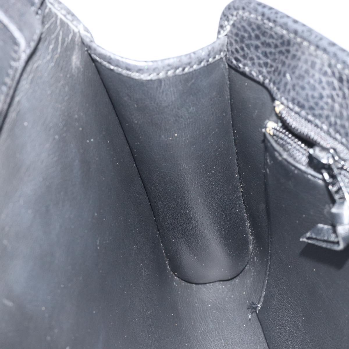 Christian Dior Shoulder Bag Leather Black Gold Auth ep15545A