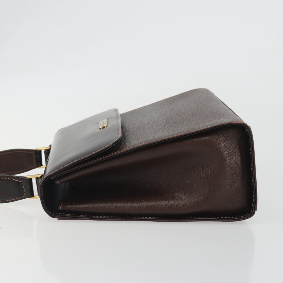 Burberrys Hand Bag Leather Brown Gold Auth ep15549A