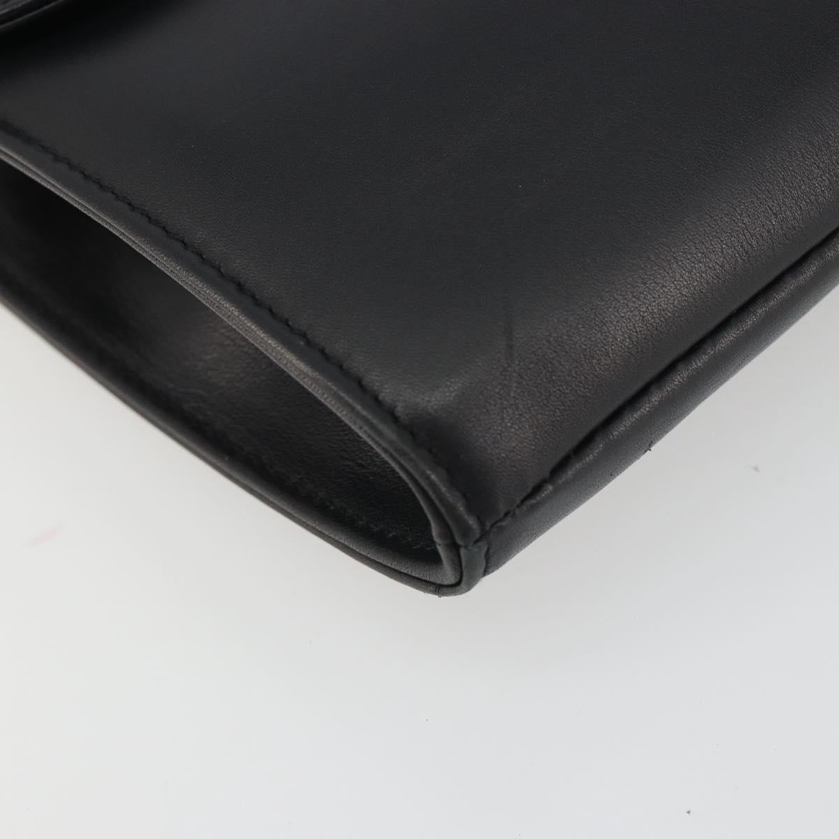 GUCCI Shoulder Bag Leather Black Gold 004 109 0253 Auth ep15553