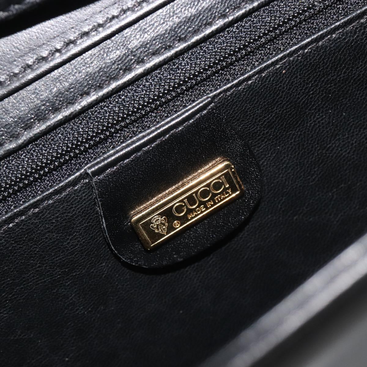 GUCCI Shoulder Bag Leather Black Gold 004 109 0253 Auth ep15553
