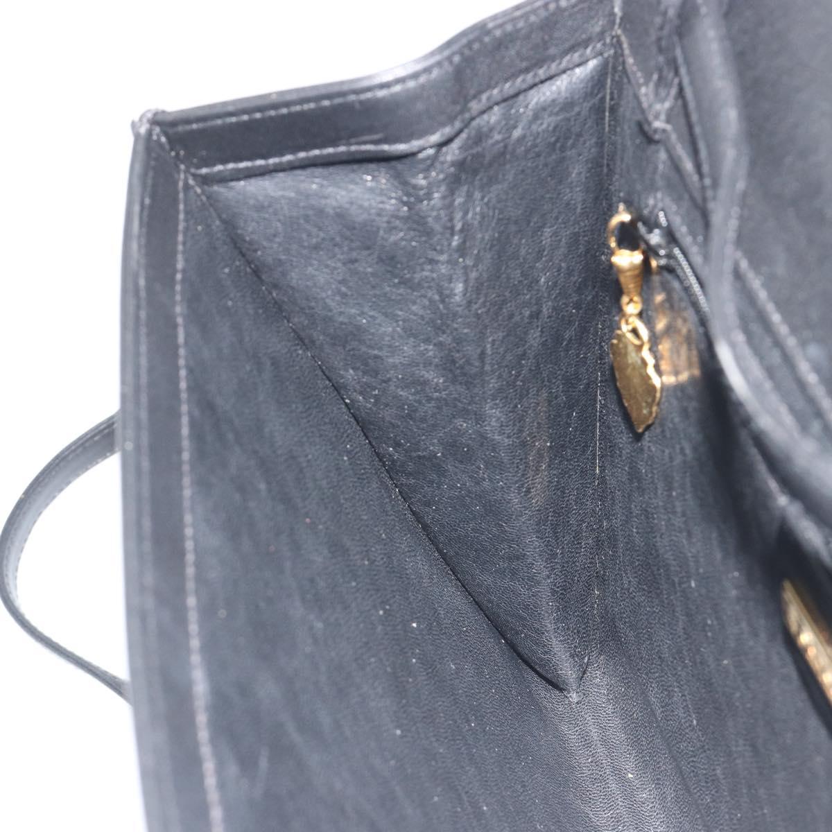 GUCCI Shoulder Bag Leather Black Gold 004 109 0253 Auth ep15553