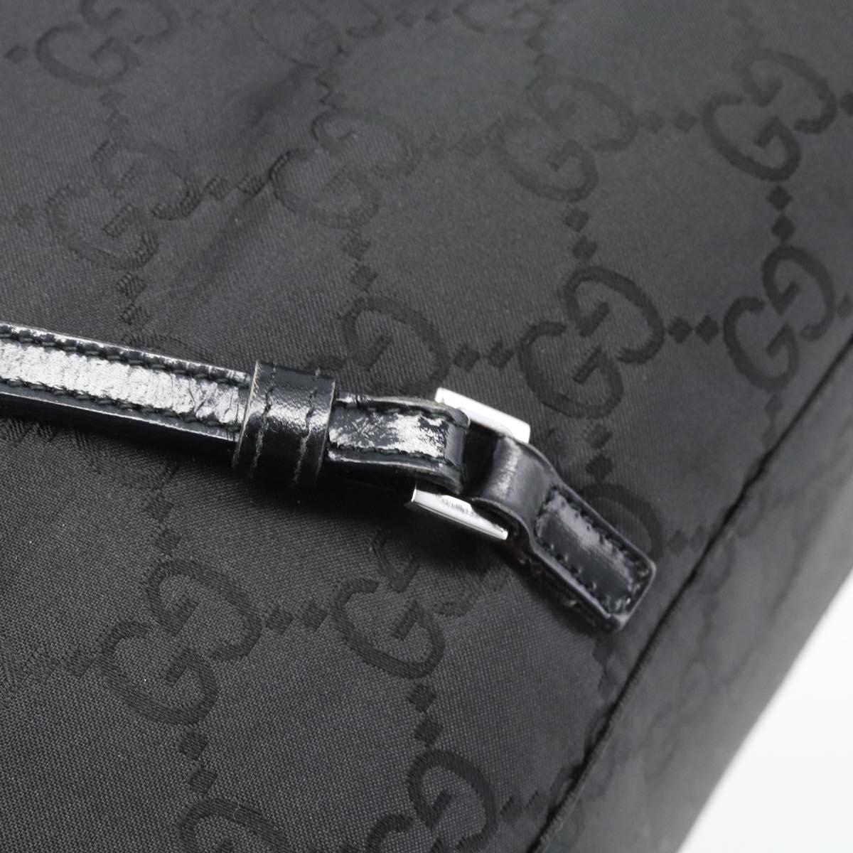 GUCCI GG Canvas Shoulder Bag Nylon Black Silver Auth ep15554