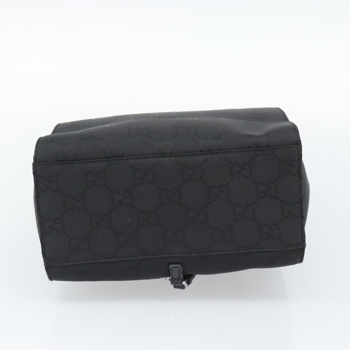 GUCCI GG Canvas Shoulder Bag Nylon Black Silver Auth ep15554