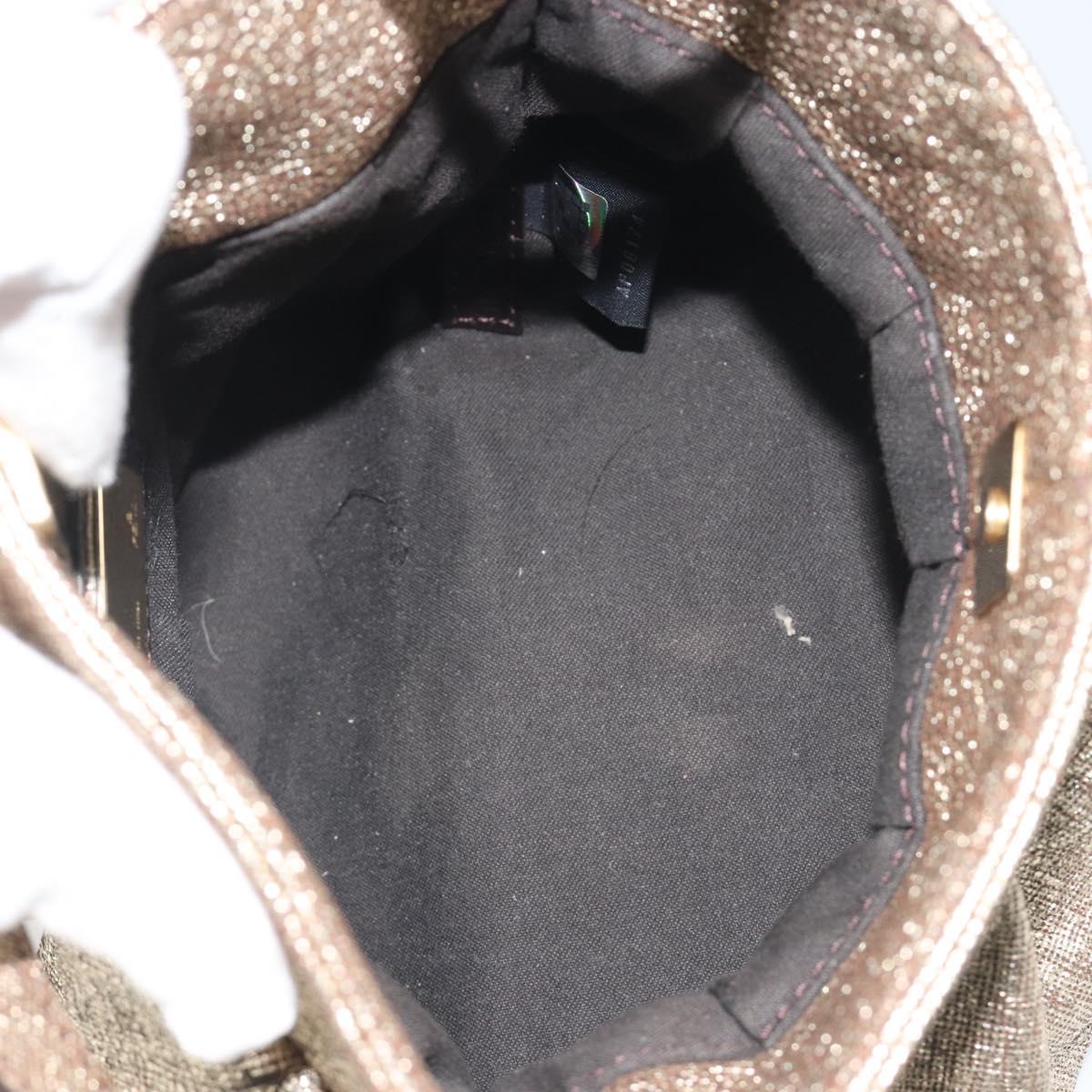 FENDI Hand Bag Leather Gold Auth ep15559A