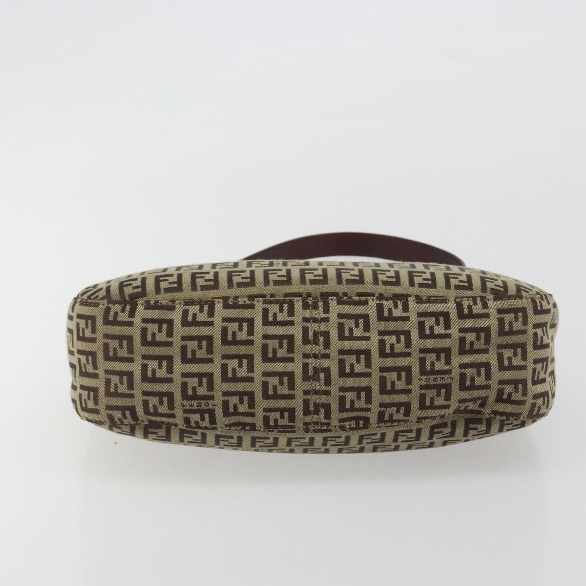 FENDI Zucchino Canvas Hand Bag Beige Gold Auth ep15560