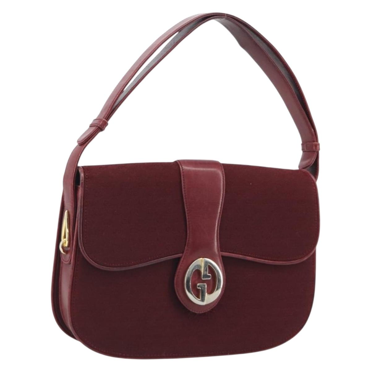 GUCCI Micro GG Supreme Shoulder Bag Red Gold Auth ep15564