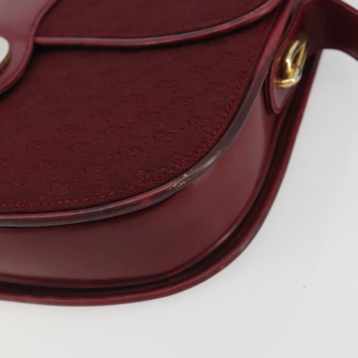 GUCCI Micro GG Supreme Shoulder Bag Red Gold Auth ep15564