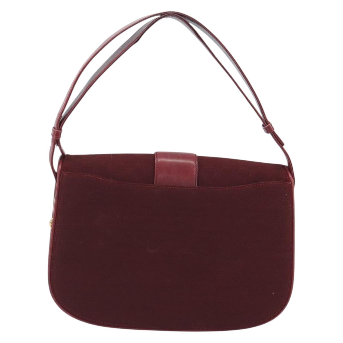 GUCCI Micro GG Supreme Shoulder Bag Red Gold Auth ep15564